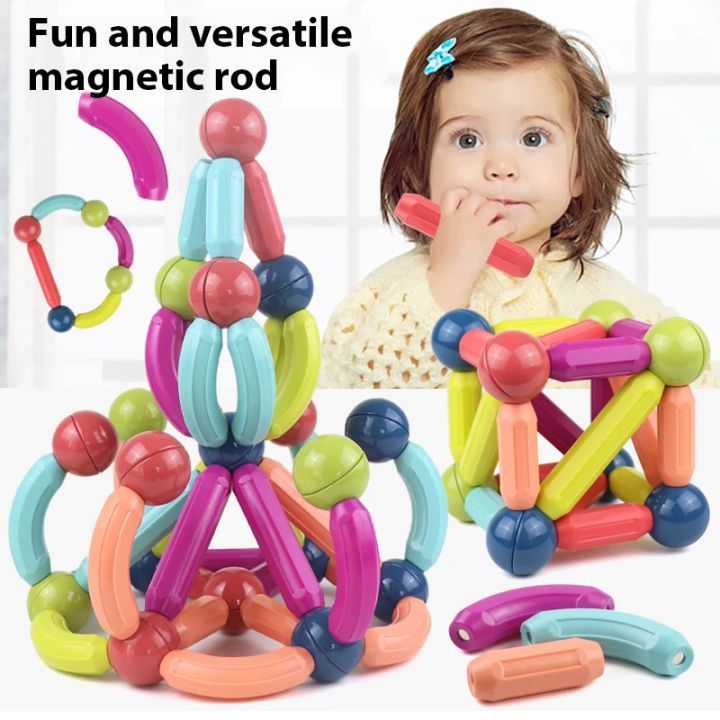 Magnetic Constructor Blocks Set Toys for Kids STEM 3D Magnet Building ...