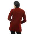 Maroon  Woolen Full Sleeve Front Button Design Sweater For Women. 