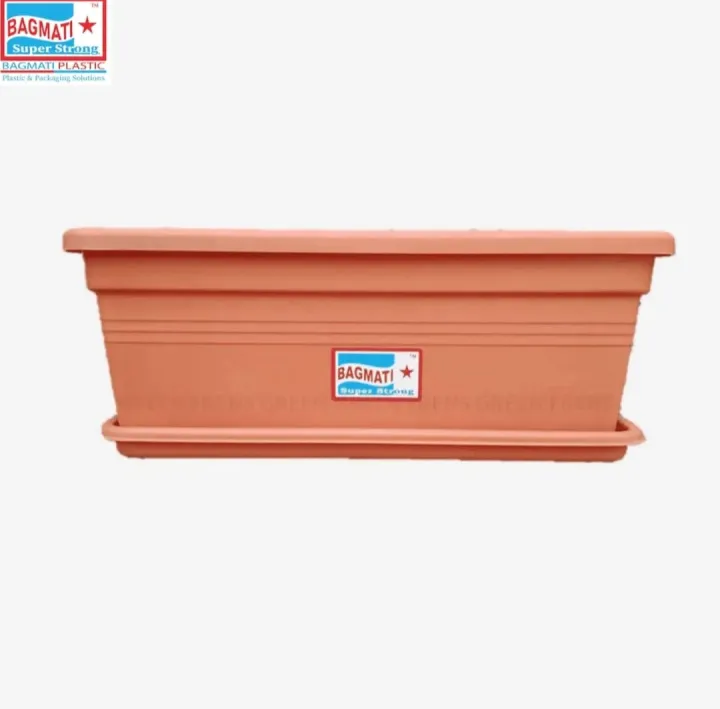 Bagmati%20Orange%20Rectangle%20Flower%20Pot%20/%20Gamala%20With%20Plate%20-%20Large%20-%20Image%203