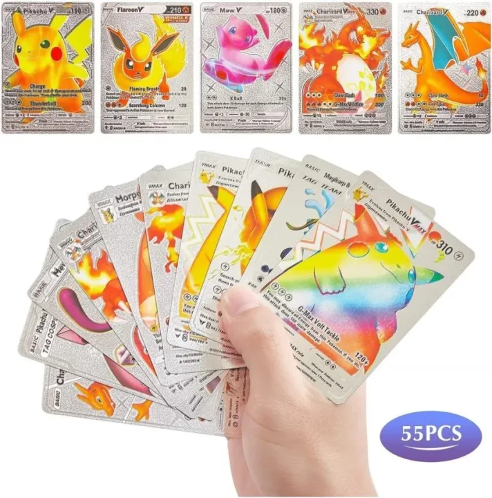 Dezva%20Silver%20Foil%20Card%20Assorted%20Cards%2055%20PCS%20-%20(V%20Series%20Cards%20Vmax%20GX%20Rare%20Silver%20Cards%20and%20Common/Rare%20Mystery%20Card)%20Best%20Gift%20for%20Collectors.%20(Silver)%20-%20Image%202