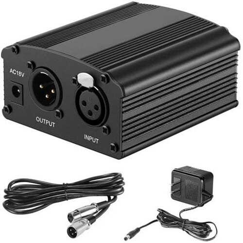 48V Phantom Power Supply With Cable And Adapter For Any Condenser Microphone (Bm-800)