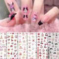 Colorful Lolita Rabbit Sticker Bow Cherry Bunny Cute Heart Small Pattern With Back Glue Nail Art DIY Decoration Encounter. 