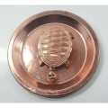 Copper Kuber Kachua Yantra Plate - Feng Shui Tortoise, Turtle Plate Yantra Vastu( Small Size). 