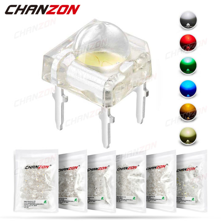 100pcs 5mm LED Piranha Light Emitting Diode Lamp Warm White Red Green Blue Yellow Bright Color 3V Indicator DIY DIP Circuit