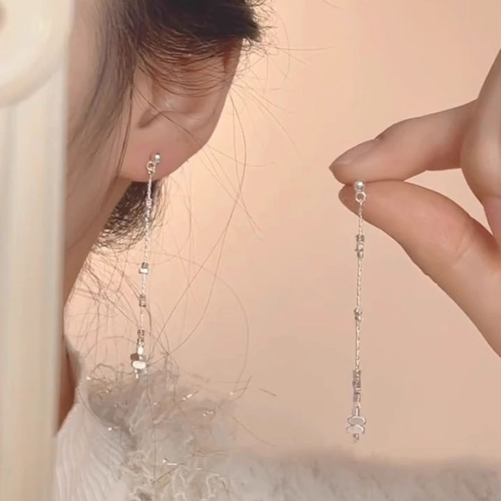 Pebbles%20Nepal%20Silver%20Long%20Chain%20Drop%20Earrings%20for%20Women%20%E2%80%93%20Minimalist%20Korean%20Fashion%20Jewelry%20-%20Image%203