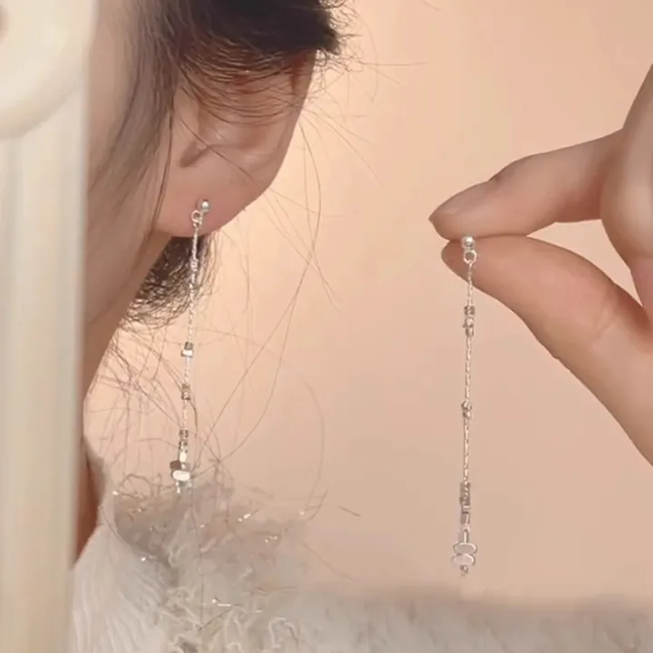 Pebbles%20Nepal%20Silver%20Long%20Chain%20Drop%20Earrings%20for%20Women%20%E2%80%93%20Minimalist%20Korean%20Fashion%20Jewelry%20-%20Image%203