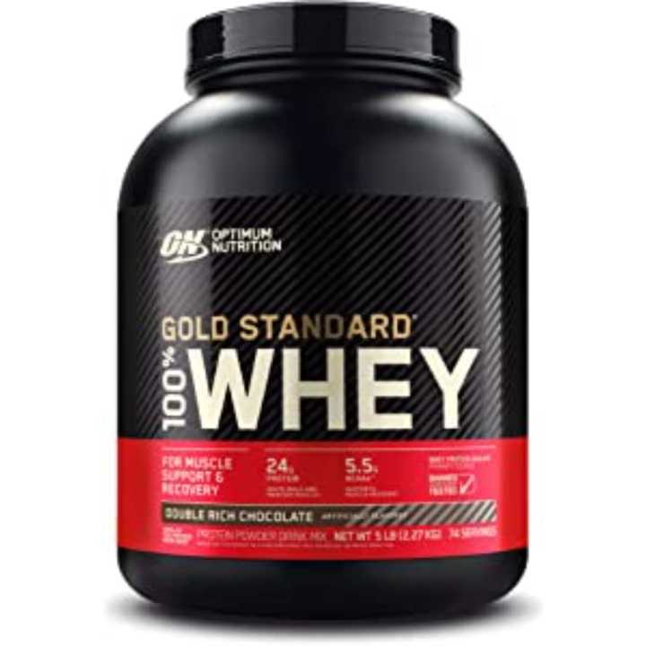 Optimum Nutrition 100% Whey Gold Standard Double Rich Chocolate Whey Protein 5 Lb