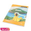 Classmate Yellow Girl in Nature Printed A4 Notebook Set of 3. 