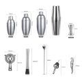 10pcs Bar Cocktail et Drink Making haker Kit tainless Mixer Making with Bamboo Rack 550ml. 