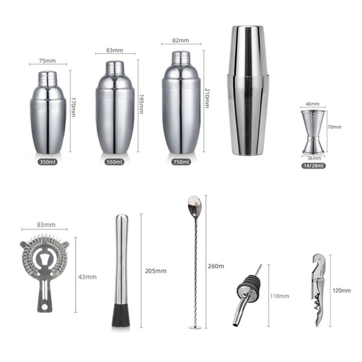 10pcs%20Bar%20Cocktail%20et%20Drink%20Making%20haker%20Kit%20tainless%20Mixer%20Making%20with%20Bamboo%20Rack%20550ml%20-%20Image%206