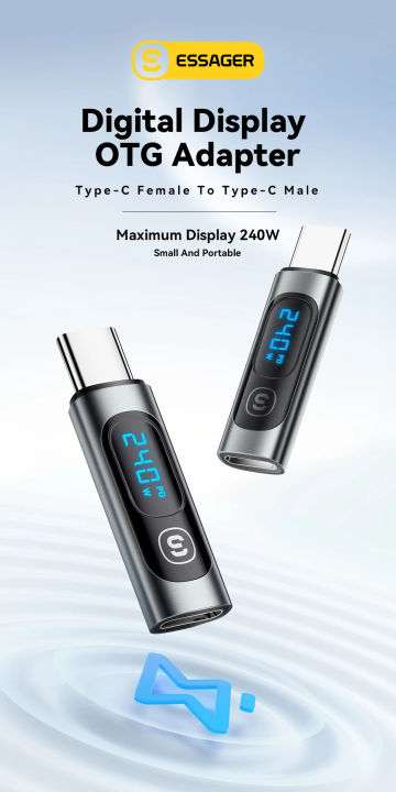 SENDEM Essager 240W USB C Adapter Type C to USB C 3.0 2.0 OTG Connector Digital Display Data Adapter 100W For Macbook Pro Air Samsung