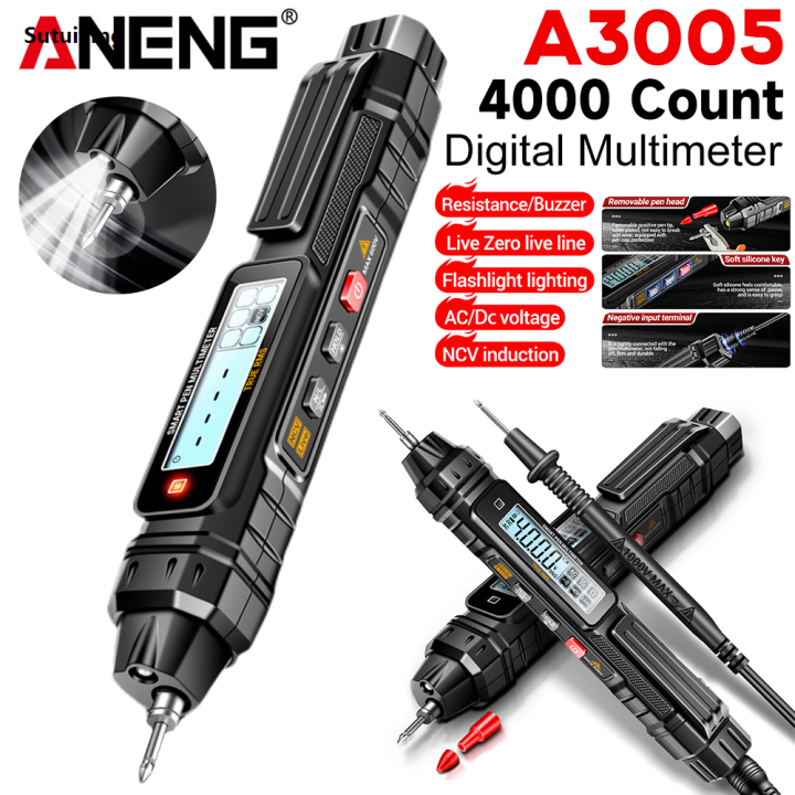 Sutuiying ANENG A3005 Pen Type Digital Multimeter 4000 Counts AC/DC Current Original Voltage Tester Voltmeter Ammeter Ohm Diode NCV Tester Tool