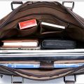 Leather Business File Bag Documents Bag With Laptop Compartment Office Bag For Men. 