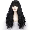 Long Wavy Hair Wig With Frontal Bangs For Women. 