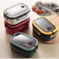 1200ml Lunch Bento Box Foldable Handle Double Layers 2 Tiers with Spoon and Fork No Ratings. 