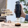 Portable Electric Espresso Coffee Machine Cordless Heating Single Serve Mini Coffee Maker with 2-IN-1 Coffee Powder/Capsule Bin 18Bar Pump Pressure Auto Brew Built-in 2500mAh Battery. 