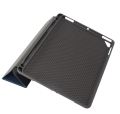 For iPad Pro 9.7 A1673 A1674 A1675 Tablet Tri-fold Stand PU Denim Leather Smart Cover Soft TPU Case Build-in Apple Pencil Holder. 