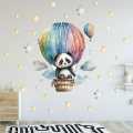 Artsy Home Wall Decal Watercolor Hot Air Balloon Panda Wall Stickers. 