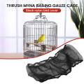 Bird Cage Cover Seed Catcher Birdcage Nylon Mesh Net Cover Skirt Guard (Black). 