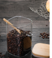 NepLiving Kitchen Storage Box Using Transparent Glass Sealed Canned Candy Coffee Bean Jar, With Spoon And Bamboo Lid-Pack Of 3. 