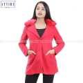 Attire Nepal Red Solid Coat For Women (C-52). 