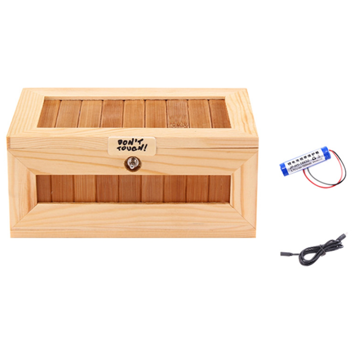 B1 Don't Touch Useless Box Con Actitud – Caja Inútil De Madera Con Mecanismo Sorpresa – Ideal Para Regalos Y Bromas
