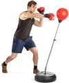 Height Adjustable Boxing Training Punching Bag With Stand And Gloves Set. 