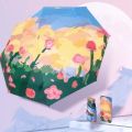 Easily Store Mini Sun Umbrella Anti UV Portable Rain Umbrellas Multi-purpose Lightweight 6-Folding Parasol Student. 