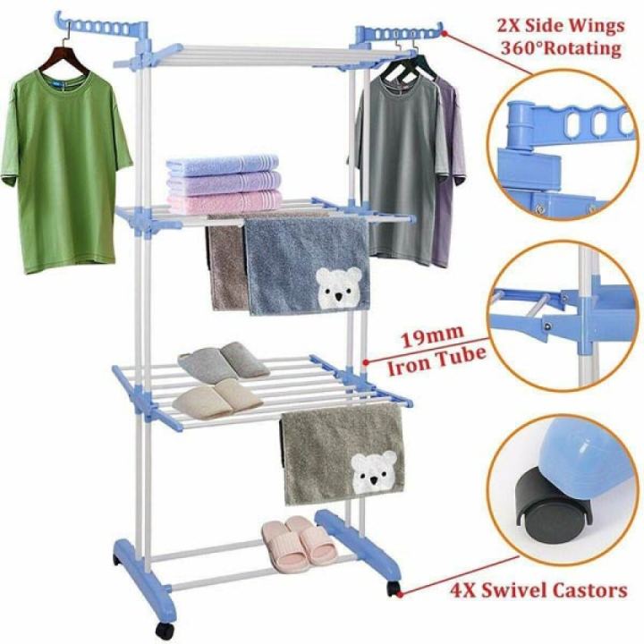 Folding%20Drying%20Rack%20Clothes%20Rack%203%20Tiers%20Clothes%20Laundry%20With%20Wheels%20Cloth%20Shoes%20Hanger%20-%20Image%204