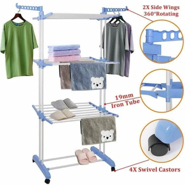 Folding%20Drying%20Rack%20Clothes%20Rack%203%20Tiers%20Clothes%20Laundry%20With%20Wheels%20Cloth%20Shoes%20Hanger%20-%20Image%204