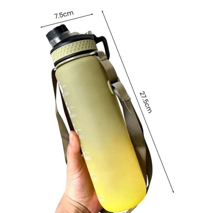 1000ml Drink Bottle Large Capacity Leakproof Broken Resistant with Scale Gradient Color Drinking Portable Handle Fitness Sports