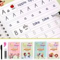 4 Pcs Magic Practice Copybook For Kids, Handwriting English Reusable Magical Practice Copy Books For Kids Tracing Book Letter Writing Book. 