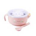 Cute Baby 304 Stainless Steel Hot Water Injection Insulated Feeding Bowl with Handles & Spoon. 