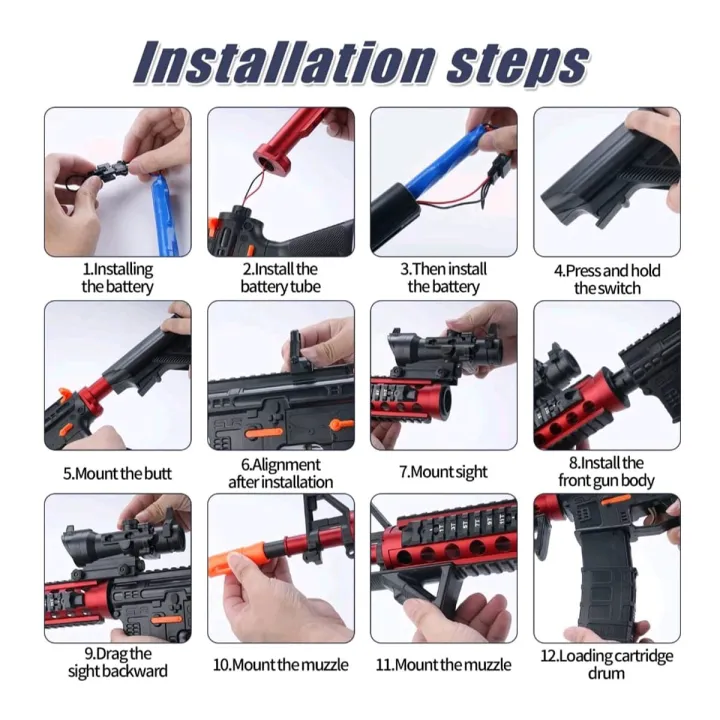 M4A1%20Gel%20Blaster%20Automatic%20Toy%20Gun%20With%20Scope%20And%20Silencer%20%20With%2010000%20Ammo%20(1%20Packet)%20-%20Image%204