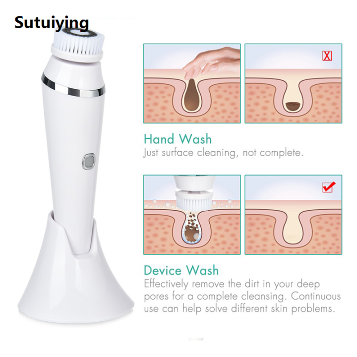 Sutuiying%20Portable%20Waterproof%20Facial%20Cleansing%20Spin%20Roller%20Sonic%20Massager%20Luxury%20Cleaner%20Brush%20Silicone%20Electric%20Face%20Brush%20with%204%20Brush%20Heads%20-%20Image%204