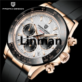 Linman 2024 New PAGANI DESIGN Men's Sports Quartz Wristwatch Luxury B rand Sapphire Crystal 100m Waterproof Chronograph Reloj Hombre. 