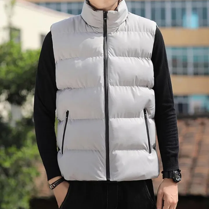 Pre-Winter Half-Sleeve Lightweight Puffer Jacket For Men's