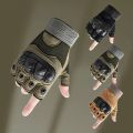Gym Tactical Fitness Outdoor Protective Shell Antiskid Workout Riding Half Finger Gloves For Men. 