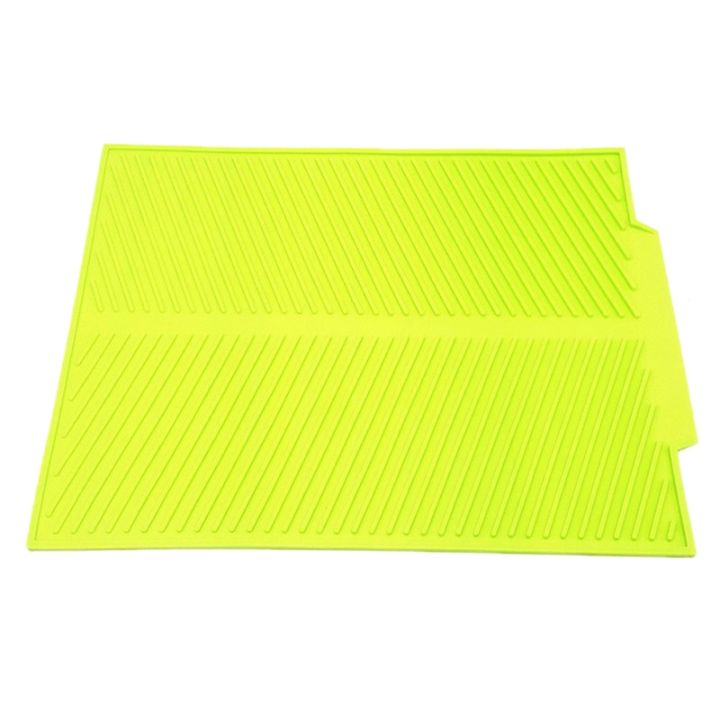 Drain Rack Silicone Dish Drainer Tray Large Sink Drying Rack Worktop Organizer Drying Rack for Dishes Tableware Green