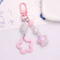 NEW 【Innovative design】Star Pearl Keychain Chain Pendant Charm Keyring Car Key Chain Decor Headphone Bags Car Decoration For Girls. 