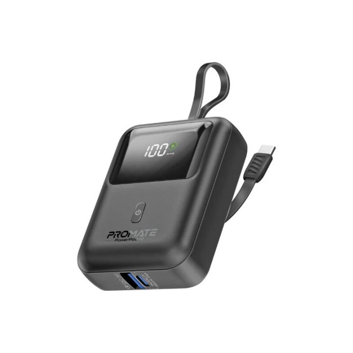 Promate%20POWERPOD-10,%20Power%20Bank%20with%20Built-In%20USB-C%20Cable,%2010000mAh%20Compact%20Fast%20Charging%20Power%20Bank,%2035W%20USB-C%20Power%20Delivery%20and%2018W%20USB-A%20Qualcomm%20QC%203.0%20Port%20-%20Image%202