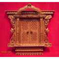 Wooden Brown Kumari  Door Window 16inch by 14inch Aakhi Jhayal. 