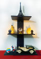 Wooden 3 Tier Wall Mount Triple Shelf in Black. 
