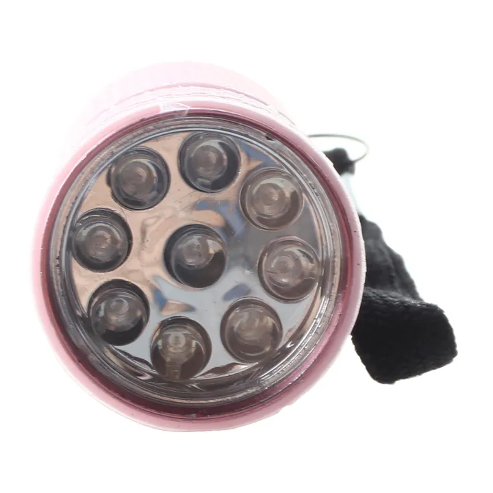 ARELENE%203X%20Outdoor%20Mini%20Pink%20Rubber%20Coated%209-LED%20Flashlight%20Torch%20-%20Image%204