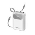 Promate POWERPOD-20,  Power Bank,Universal 20000mAh Ultra-Compact Portable Charger with Built-In 35W USB-C and 27W Lightning Cables,35W USB-C Power,22.5W,USB-A QC 3.0 Port for iPhone15,Galaxy S23. 