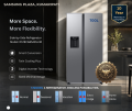 Samsung 700L Side-By-Side Refrigerator  | Smart WiFi Embedded, Digital Inverter, 5-in-1 Convertible, Twin Cooling Plus, Non-Plumbing Water Dispenser, Silver EZ Clean Steel, 10Y Warranty. 