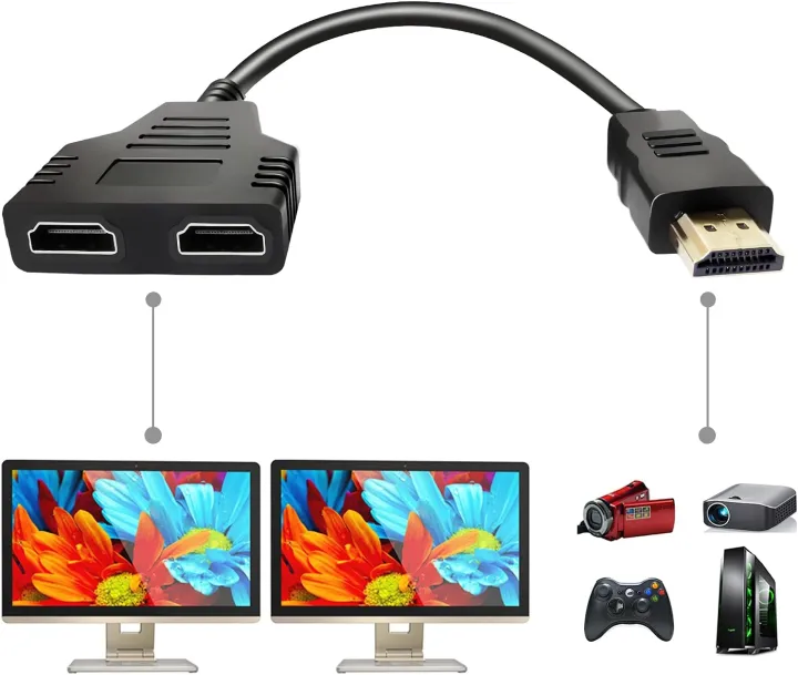 HDMI%20Splitter%20Adapter%20Cable%20-%201%20in%202%20Out%20HDMI%20Male%20to%20Dual%20HDMI%20Female%20Support%20Two%20The%20Same%20TVs%20at%20The%20Same%20Time%201080P%20-%20Image%203