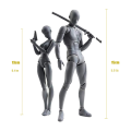 PVC Model with Box Figure Models (Female+Male,Grey). 
