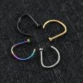 HOT Creative Indian Style Nostril D-type Septum Ring Nostril Titanium Body Jewelry Nose Ring Ear Cartilage Piercings Nose Hoop. 