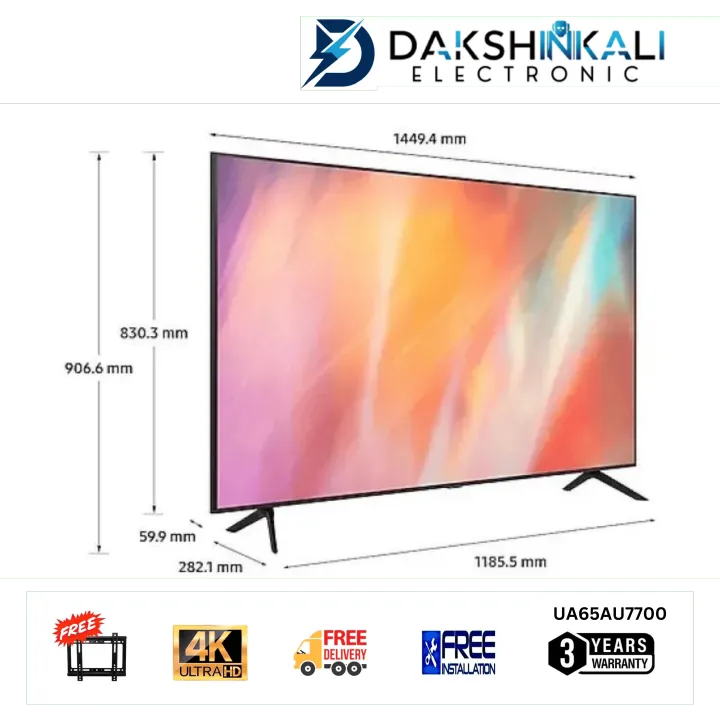 Samsung%2065%20inch%20Ultra%20HD%204K%20Smart%20TV%20%7C%7C%20UA65AU7700%20%7C%7C%203%20years%20Warranty%20-%20Image%202